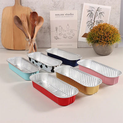 7oz Smooth Wall Foil Cake Cup Disposable Baking Tray Rectangular Aluminum Foil Container
