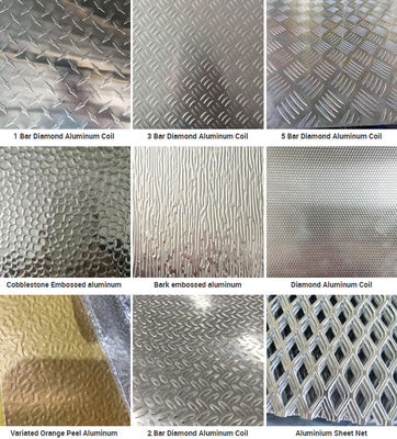 H112 एल्युमिनियम चेकर्ड प्लेट 5 बार्स 4x8 एल्युमिनियम डायमंड प्लेट एम्बॉस्ड एल्युमिनियम शीट